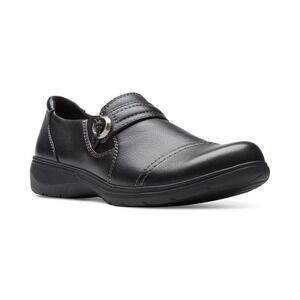 Clarks Carleigh Pearl Strapped Slip-On Shoes in Black Leather Sz‎ 8.5